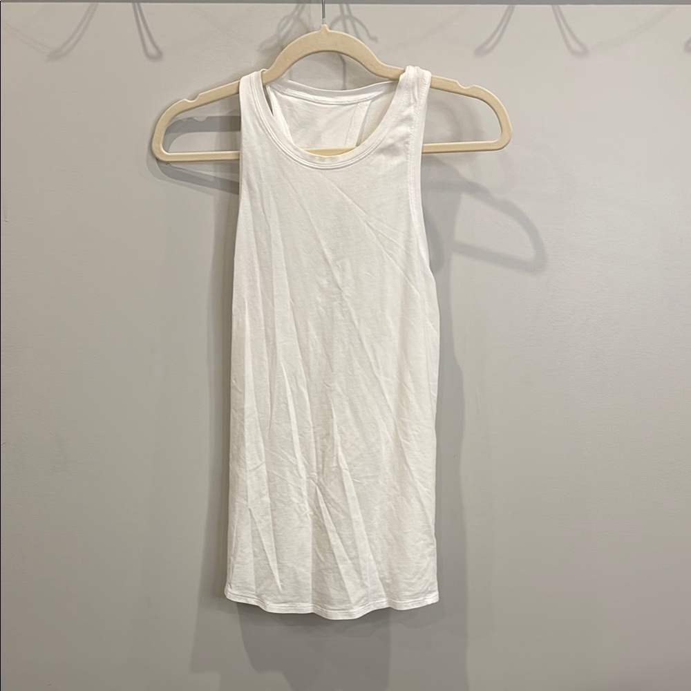 Lululemon Athletica White Fitted Sleeveless Tank Top